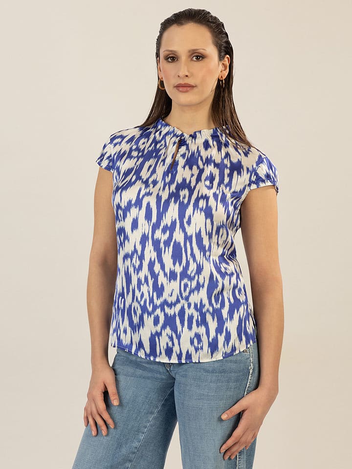 APART Bluse in Blau/ Creme - 40