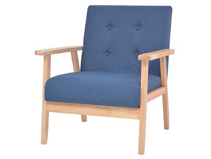 IBUQDDV Armlehnensessel Lesesessel Loungesitz Fernsehsessel Sessel Blau Stoff für Schlafzimmer Büro Vanity
