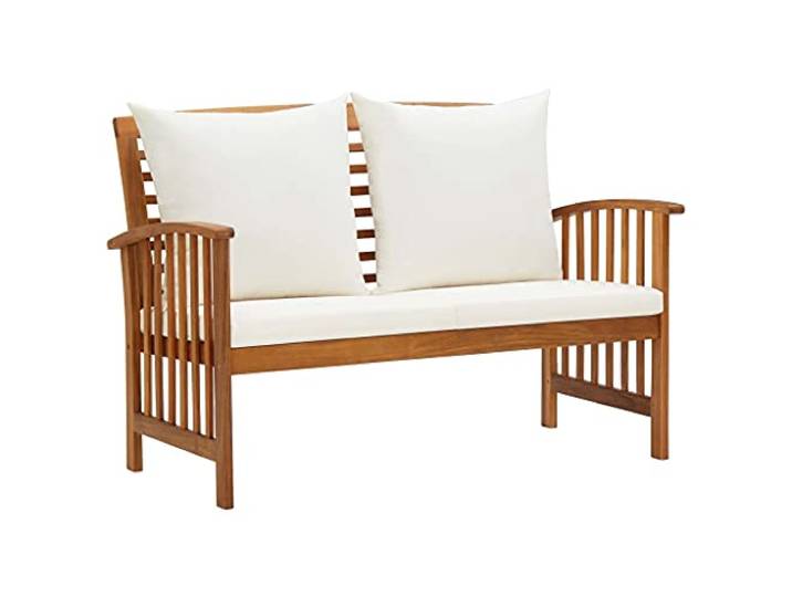 Banc de jardin avec coussins 119 cm Bois solide d acacia