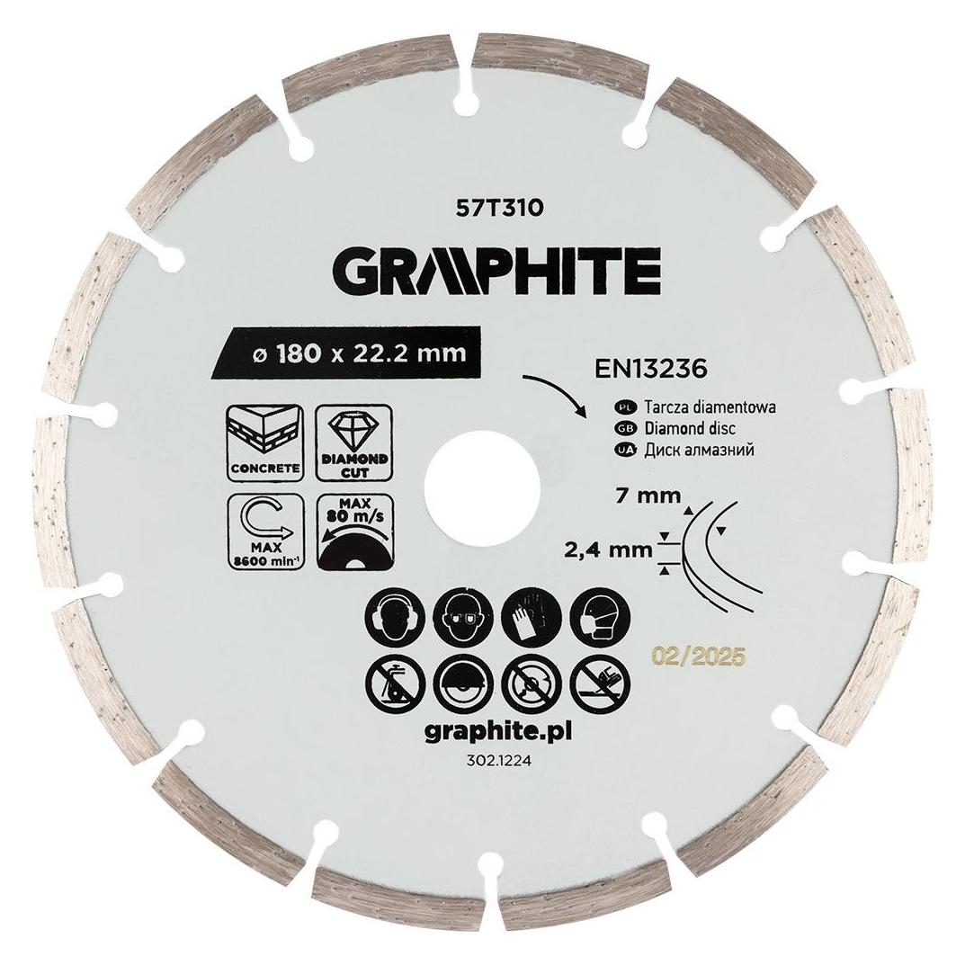 Graphite Segmentierte Diamant-Trennscheibe, 180 x 22,2 mm, trocken (60502411)