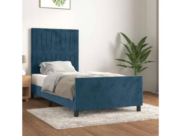 YNGBHFNOP Samt Höhenverstellbar Bettgestell 80x200 cm Blau Bettgestell ohne Matratze Dunkelblau 80x200 cm Samt mit verstellbarem Kopfteil und stabilen Beinen, luxuriöses Polsterbett