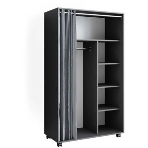 Vicco Kleiderschrank Doros, anthrazit, 1 Stofftür, (B/H/T) 100 x 168 x 50cm