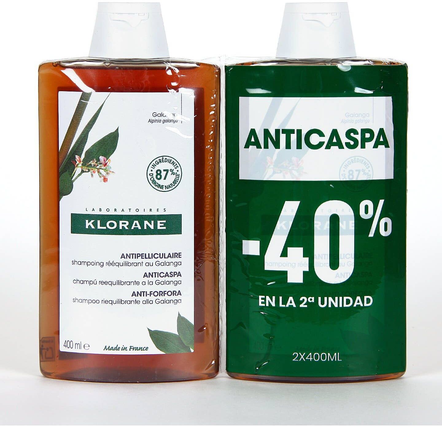 Klorane Champú Galanga 2x400ml
