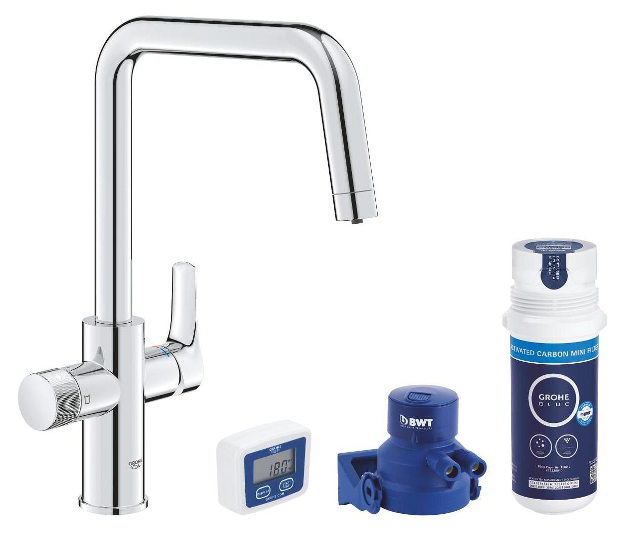 Grohe Blue Pure Start waterkraan met draaibare uitloop, chroom