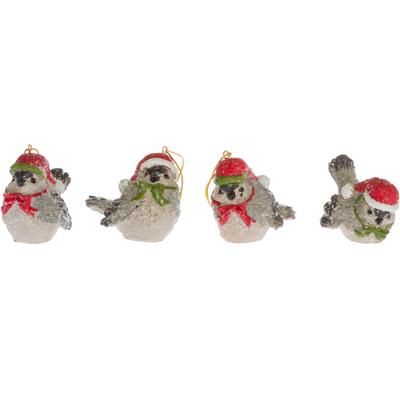 Baumbehang "Vögel, Weihnachtsdeko, Christbaumschmuck", rot (cremefarben, rot), H:5,5cm, Polyresin (Kunststein), MYFLAIR MÖBEL & ACCESSOIRES, Dekohänger, Höhe ca. 5,5 cm
