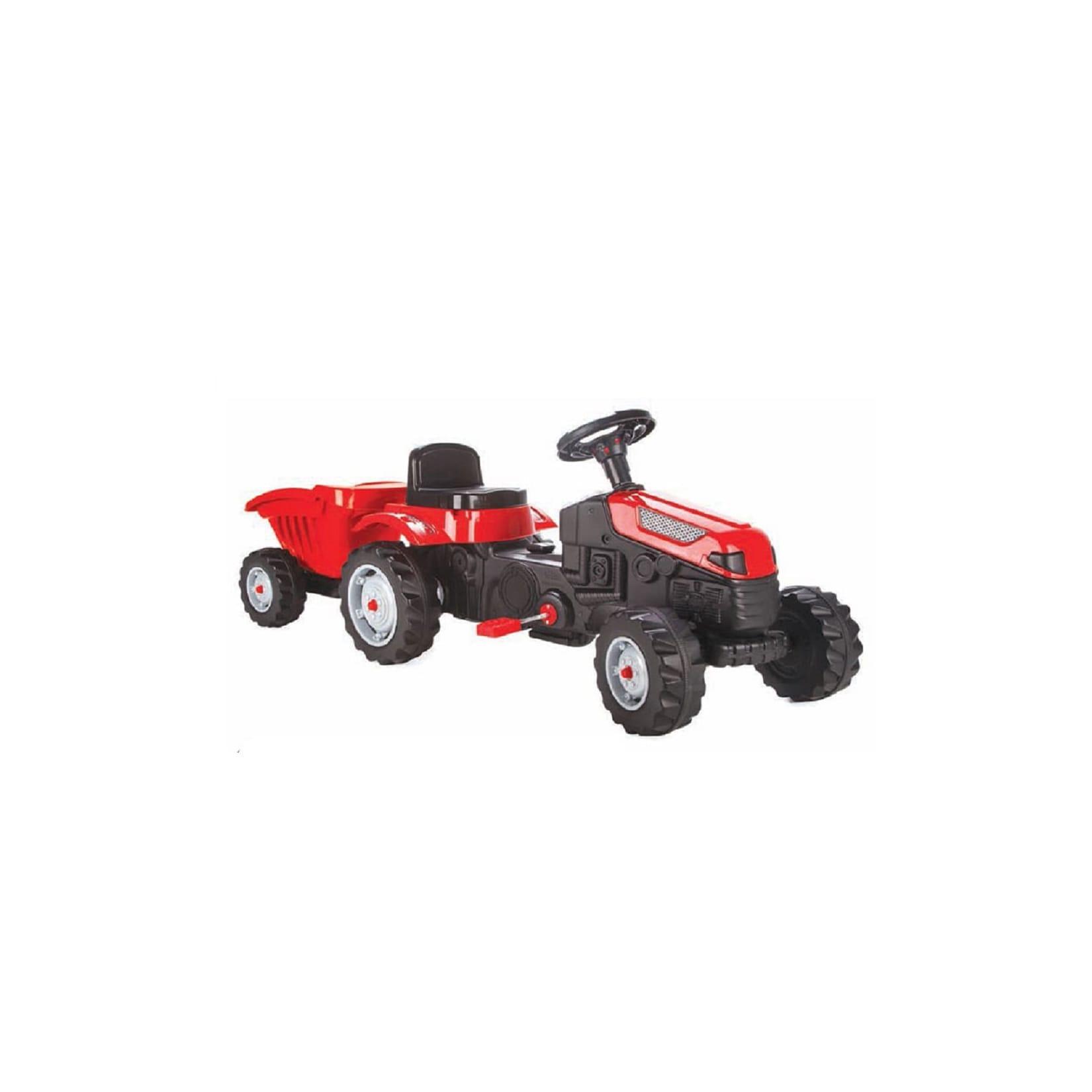 Pilsan Kindertraktor Active Pedale 07316 rot mit Anhänger, einstellbarer Sitz