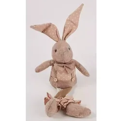 Brauner getupfter Hasenfigur aus Filz - 40 cm