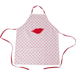 RICE Kinder Schürze Kiss Print aus Baumwolle, L62 x B46cm, pink