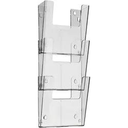 1 Set - Wandprospekthalter, Polystyrol, transparent PTXK 3 | Hochformat | A4, PS