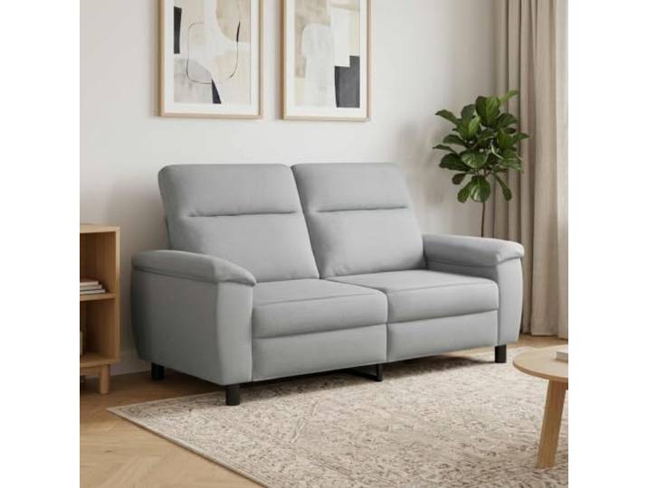 Sofa Hellgrau 178 x 90 x 95 cm Stoff Metallrahmen,Polyesterbezug,Armlehnen,klare Optik,Wohnzimmer