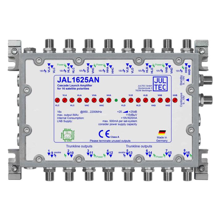 Jultec GmbH Sat- JAL1625AN Kaskadenstartverstärker, 16x 25dB (Antennenkabel) (JAL1625AN)