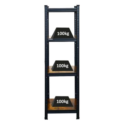 PROREGAL Vintage Series Schwerlastregal Ragnar für Gesamtlast 400 kg Maße: 150x45x45cm Vintagebraun-Schwarz, Kellerregal, Steckregal, Garagenregal