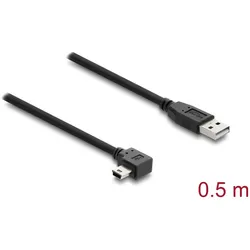 Delock USB 2.0 Kabel Typ-A Stecker zu Typ Mini-B Stecker rechts gewinkelt 0,5 m