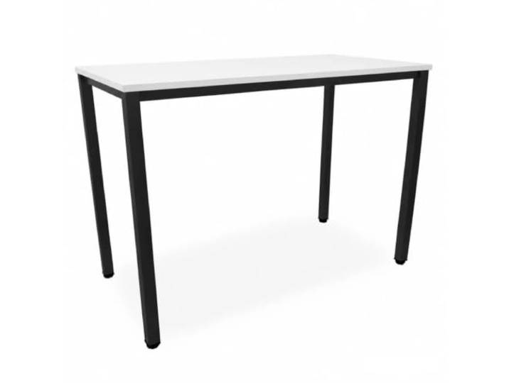 EIGENTLICH Stehtisch Gestell Schwarz, H112,5 cm (Weiss, 160x80 cm) Büro Besprechungs-Stehtisch quadratische Beine Stahlrohr, Meetingtisch Bartisch aus eigener Fertigung für Privat und Gewerbe