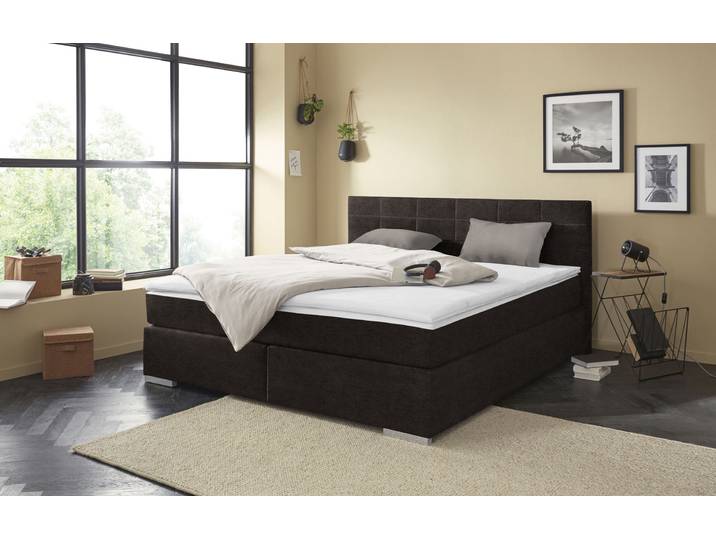 Boxspringbett COTTA Simba erhältlich in verschiedenen Breiten, Farben und Härtegraden , braun, L:209cm, Komplettbetten, Boxspringbett, Bezugsstoff: Struktur fein