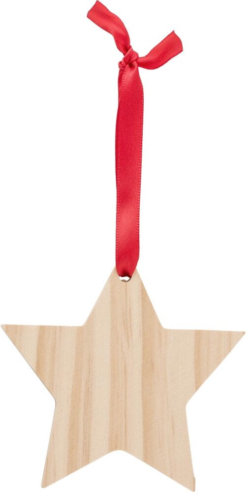 Décoration de Noël personnalisable en bois étoile Caspian brun