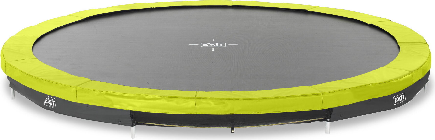 EXIT Silhouette Sporttrampolin ø427cm, Bodentrampolin, Rund, für Kinder, Grün