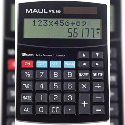MAUL Tischrechner MTL 800 Solar/Batterie 140x30mm schwarz Packung mit 20 Stück