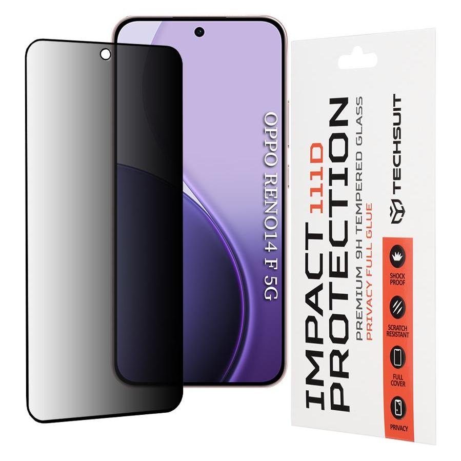 Techsuit - 111D Privacy Full Glue - Oppo Reno14 F - Black (Oppo Reno14 F) (61774755)