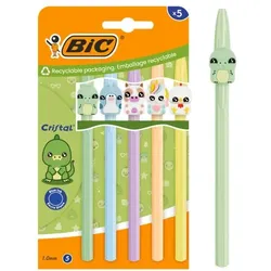 BIC Kugelschreiber »Cristal Figurines« dokumentenecht 5 Stück blau