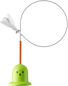 Inspire Picks Feather Bounce Interactive Cat Teaser Wand Detachable Bite Resistant Play Stick With Ball Toys For Kittens green