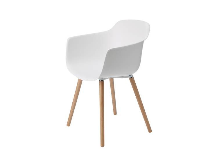 Küchenstuhl Alba weiß Sitz weiß/Beine Buche natur 57x81x52 cm
