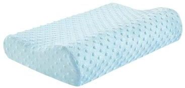 Inspired Finds Orthopedic Memory Foam Long Pillow Ergonomic Neck & Maternity Support Cushion For Better Sleep bubble Velvet Blue 19.69x11.81x3.94in