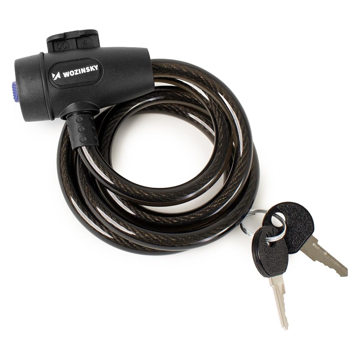 Wozinsky WZR-K3 Kabel-Fahrradschloss mit Schlüssel, 90 cm - Schwarz (90 cm) (1409315874)