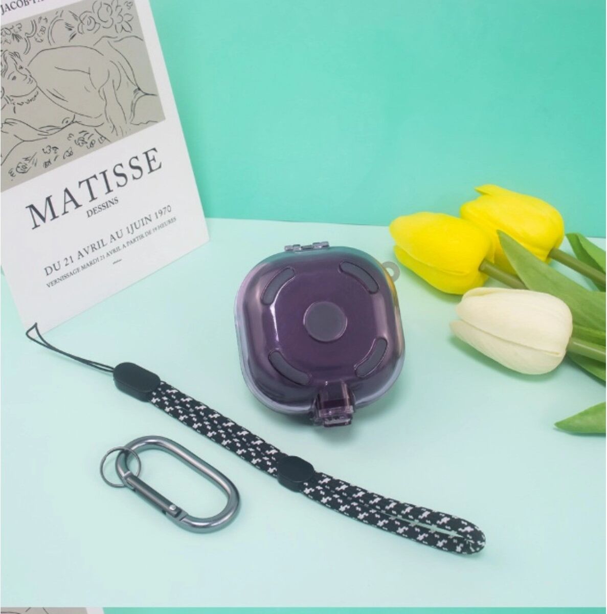 INF Polycarbonat-Schutzhülle kompatibel mit Samsung Galaxy Buds Live/Pro/2 — Einteilige, waschbare, staubdichte Hülle Violett