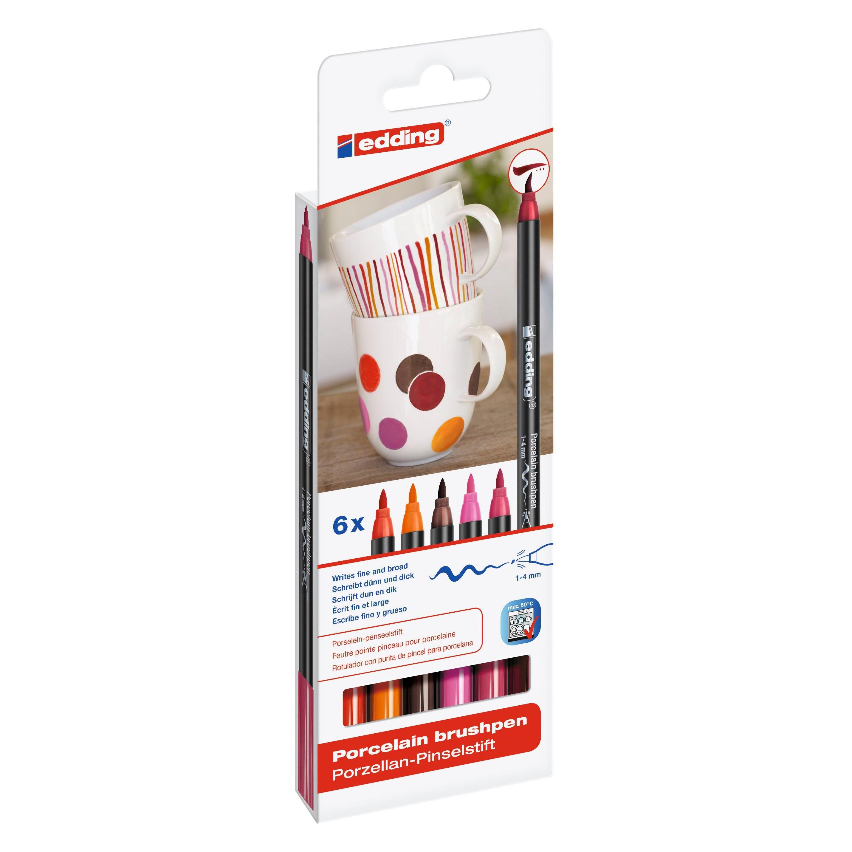 Edding Porzellan-Stifte warme Farben Satz von 6pcs. (6x) (4200-E6 Warm)