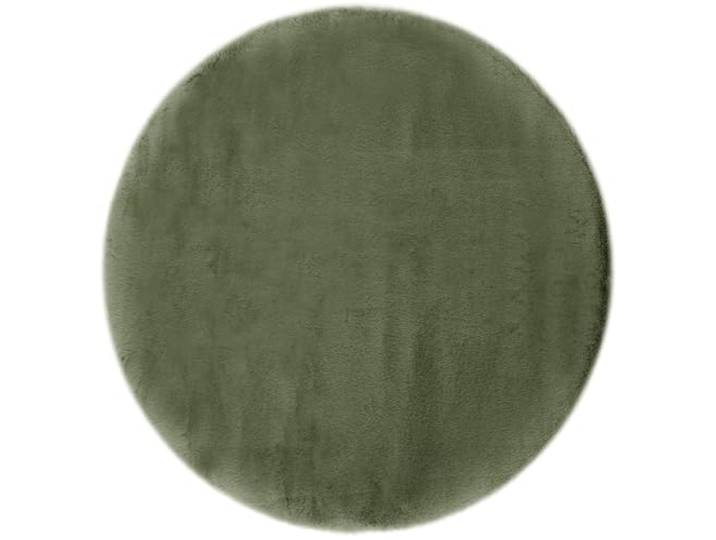 -LUXOR- living Teppich Coste, Schlafzimmerteppich, 120 cm rund dunkelgrün Kunstfell, Kaninchenfell-Haptik, besonders weicher Hochflor