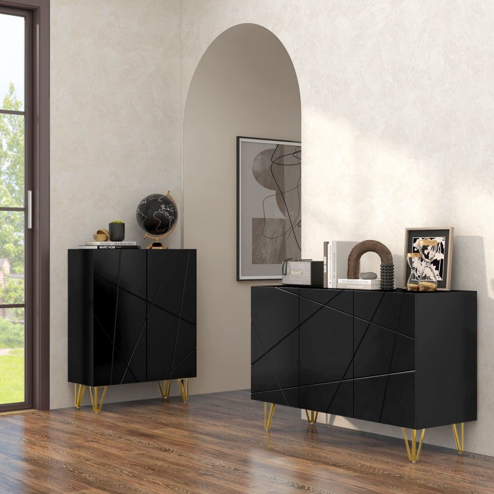 Homcom Aparador 120x40x75 cm negro