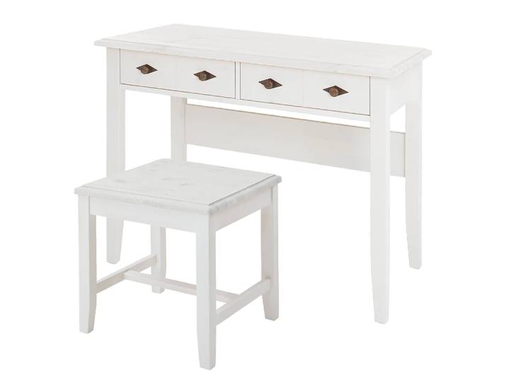 Ensemble de bureau massif 102 x 79 x 53cm Blanc/Epicéa blanc