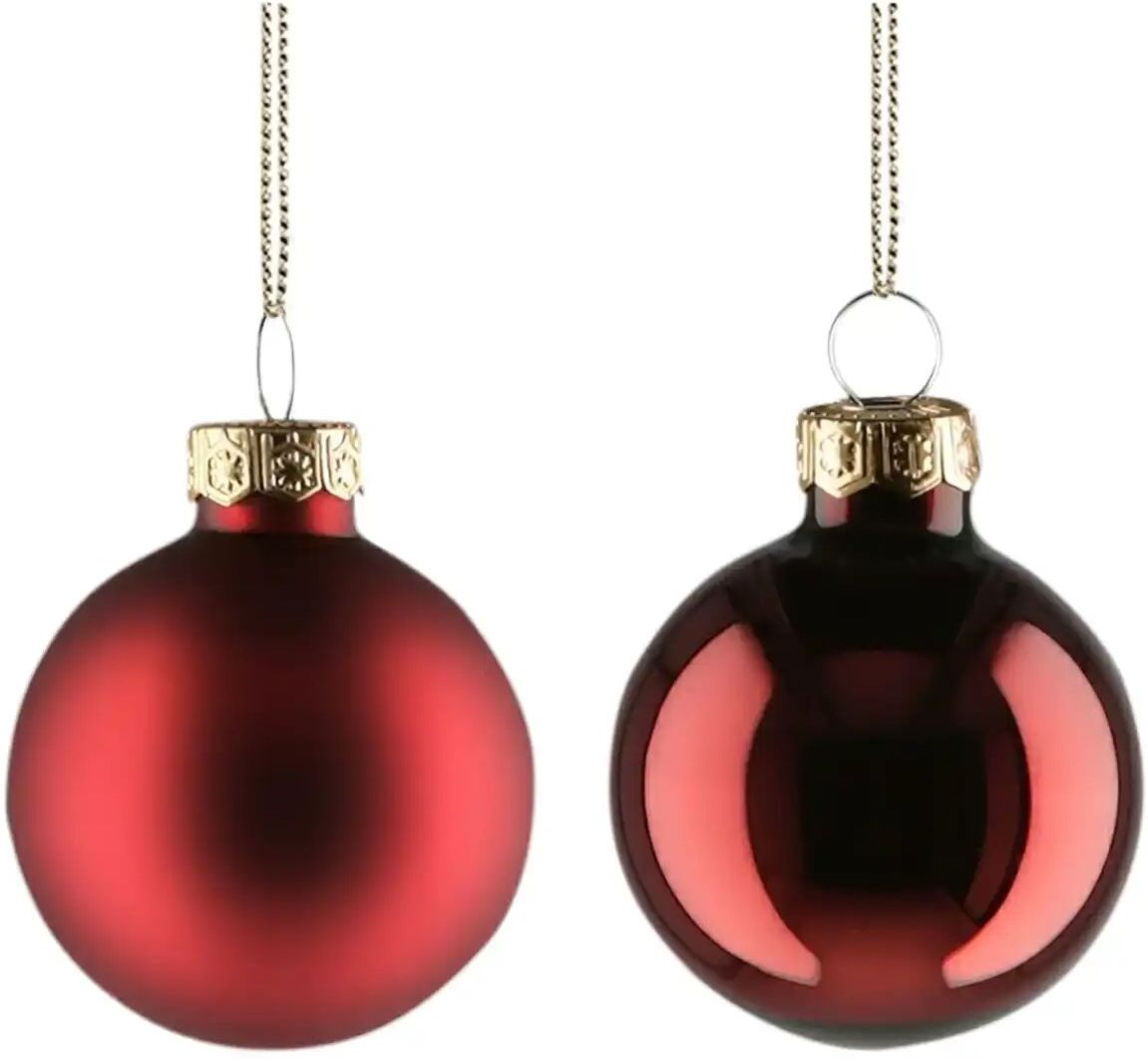 Höffner Weihnachtsbaumkugel  16er-Set   ¦ rot ¦ Glas,Aluminium Ø: 3.5