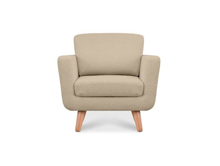 Fauteuil avec accoudoirs style scandinave TAGIO Écru