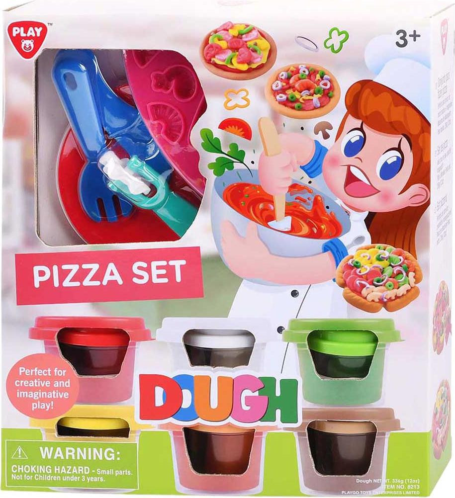 Playgo Kneedset Pizza - Creatieve kneeddozen en accessoires