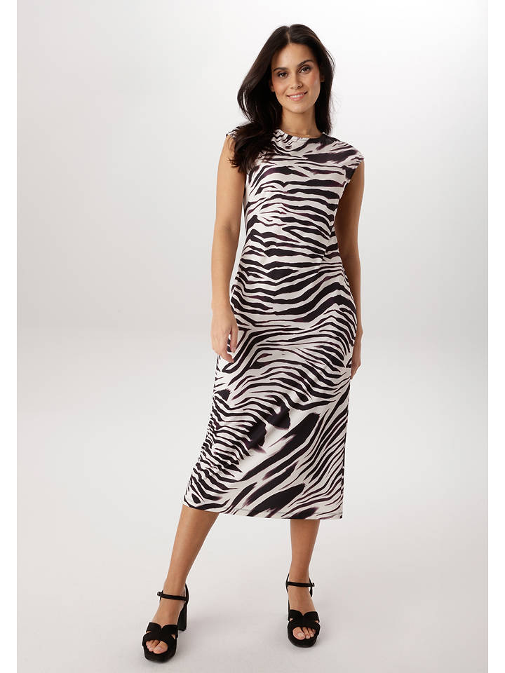Aniston Kleid in Weiß/ Schwarz - 36