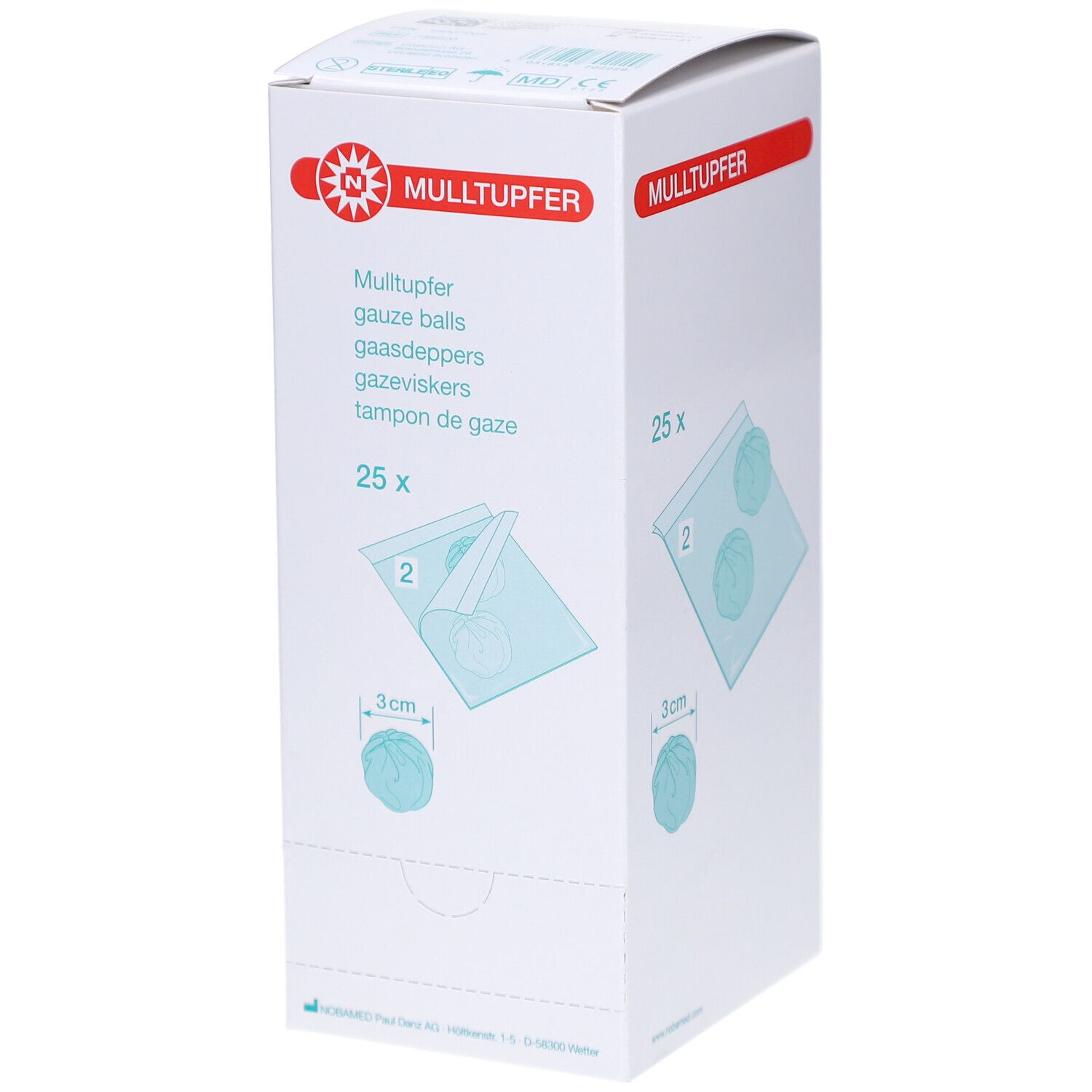 MULLTUPFER-steril Drm.3,0 cm P2 25x2 St Tupfer