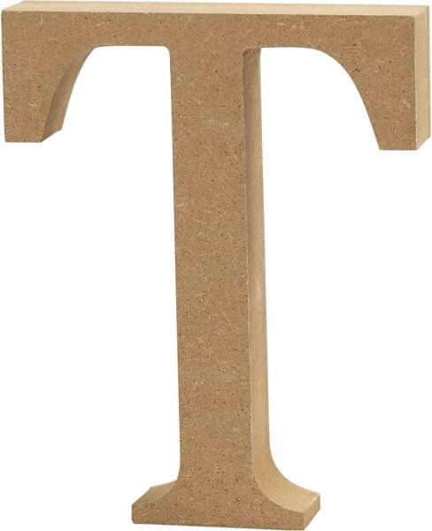 No-Name Bogstav I Træ   T   13 Cm