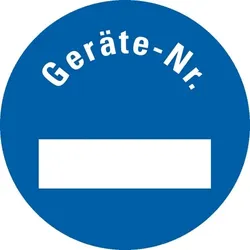 Aufkleber I Inventaretikett Geräte-Nr., blau, Dokumentenfolie, selbstklebend, Ø 30mm, 18/Bogen