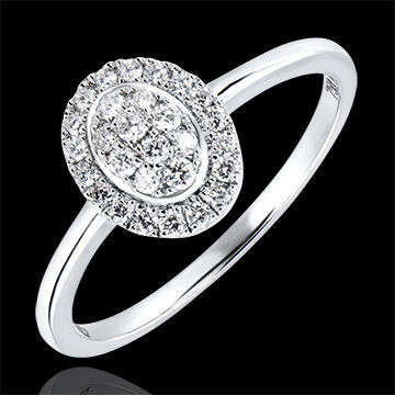 Edenly Verlobungsring Vielfalt - Cluster - 18 Karat WeiÃŸgold und Diamanten