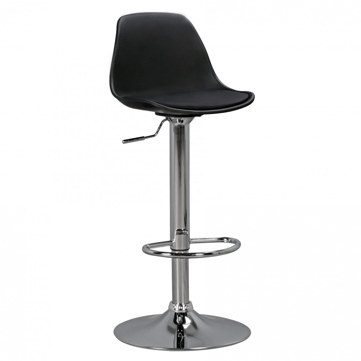 AMSTYLE Barkruk in zwart kunstleer met metalen frame