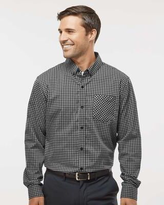 Burnside 3291 Men's Stretched Poplin in Gray/Black size Medium   Flannel