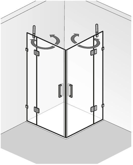 HSK Duschkabinenbau KG HSK Aperto Pur Eckeinstieg. 4-teilig, AOP.126 AOP.126