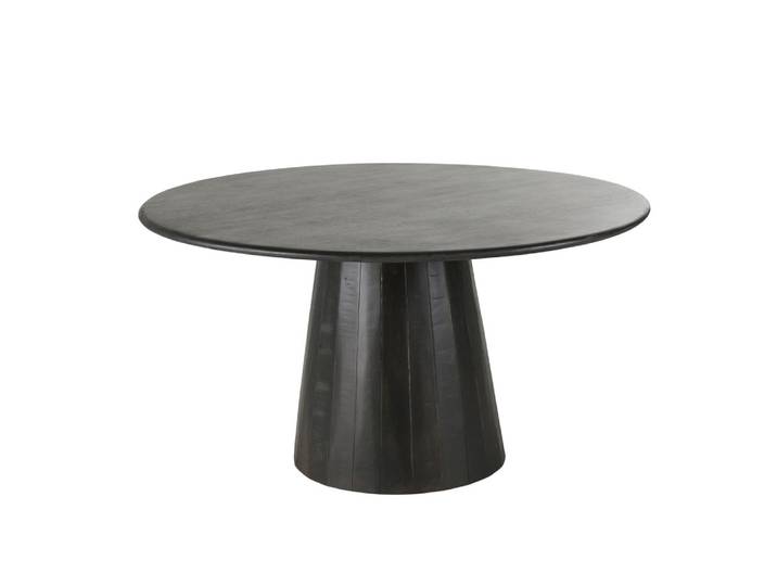 Esstisch 4/6 Personen, aus massivem Mangoholz, schwarz, D140