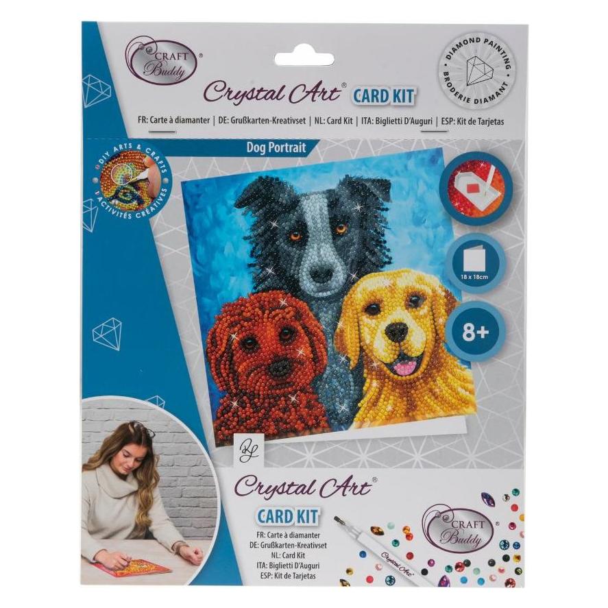 Craft Buddy Hunde, 18x18cm Crystal Art Card (CCK-A126)