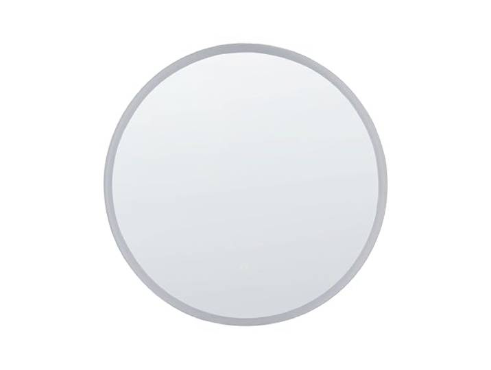 Badspiegel mit LED-Licht Touch-Sensor Antibeschlag silber ø 79 cm Deauville