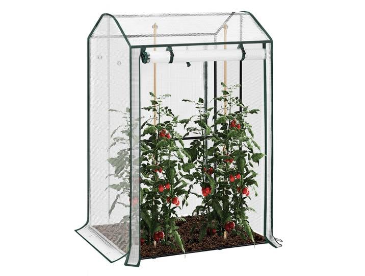 Serre de jardin blanche WOLTU, serre d'hiver pour tomates, serre tipi pour légumes, fleurs, lianes et plantes grimpantes