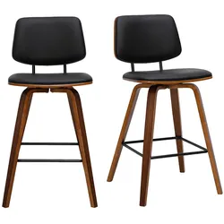 Schwarze Barhocker aus dunklem Holz H66 cm (Set von 2) SEGUR