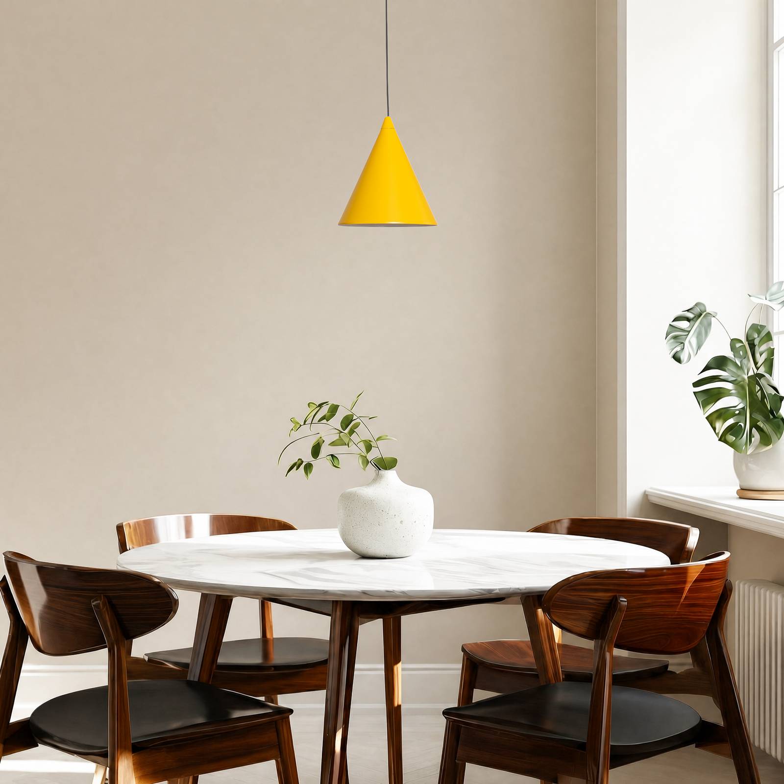 Hängelampe Form ALDEX, dimmbar, gelb / orange, für Wohn- / Esszimmer, Metall, Pendelleuchte